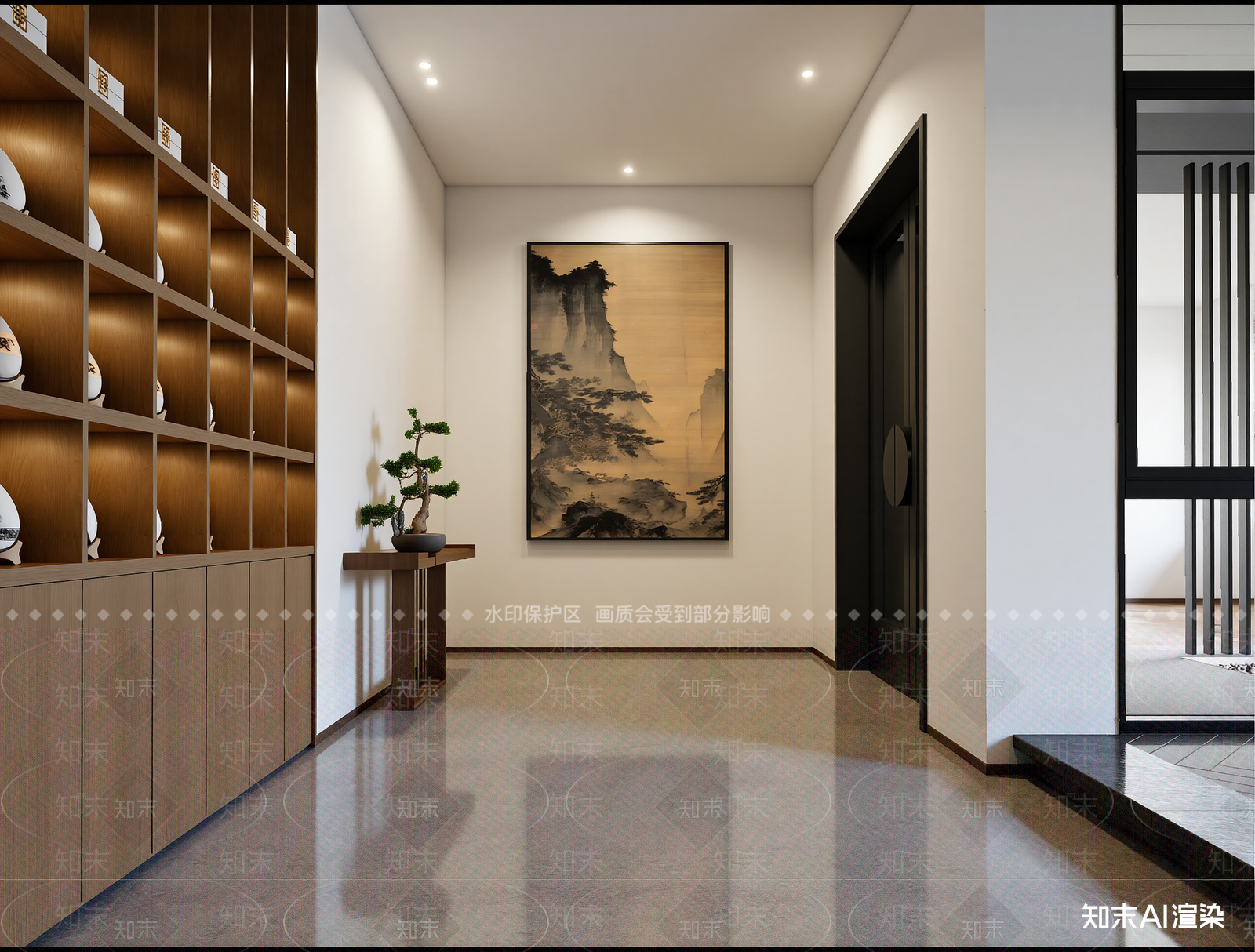 新中式走廊3D模型下载【ID:1214562572】