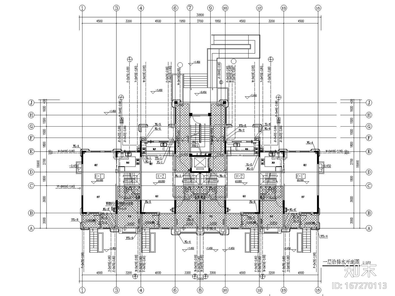 [安徽]大型商业综合体13栋建筑给水排水消防全套施工图...施工图下载【ID:167270113】