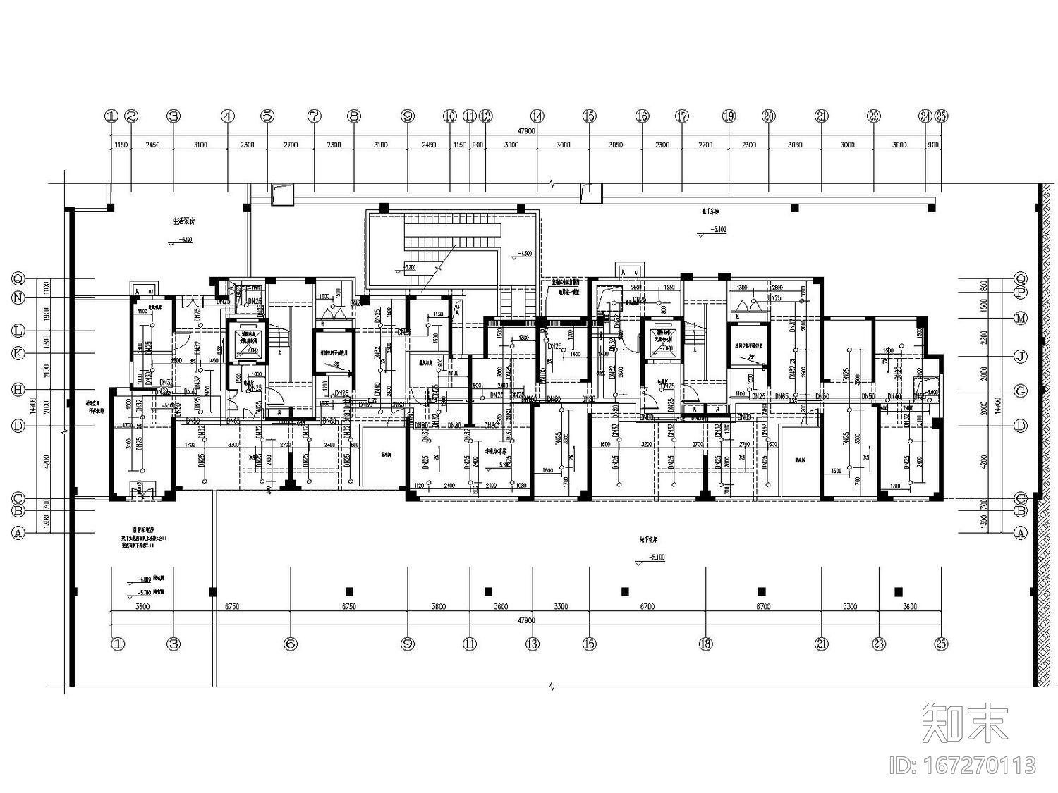 [安徽]大型商业综合体13栋建筑给水排水消防全套施工图...施工图下载【ID:167270113】