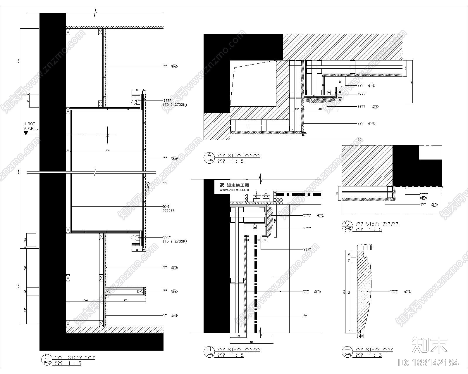 样板别墅大宅CAD施工图下载、别墅大宅CAD施工图下载cad施工图下载【ID:183142184】