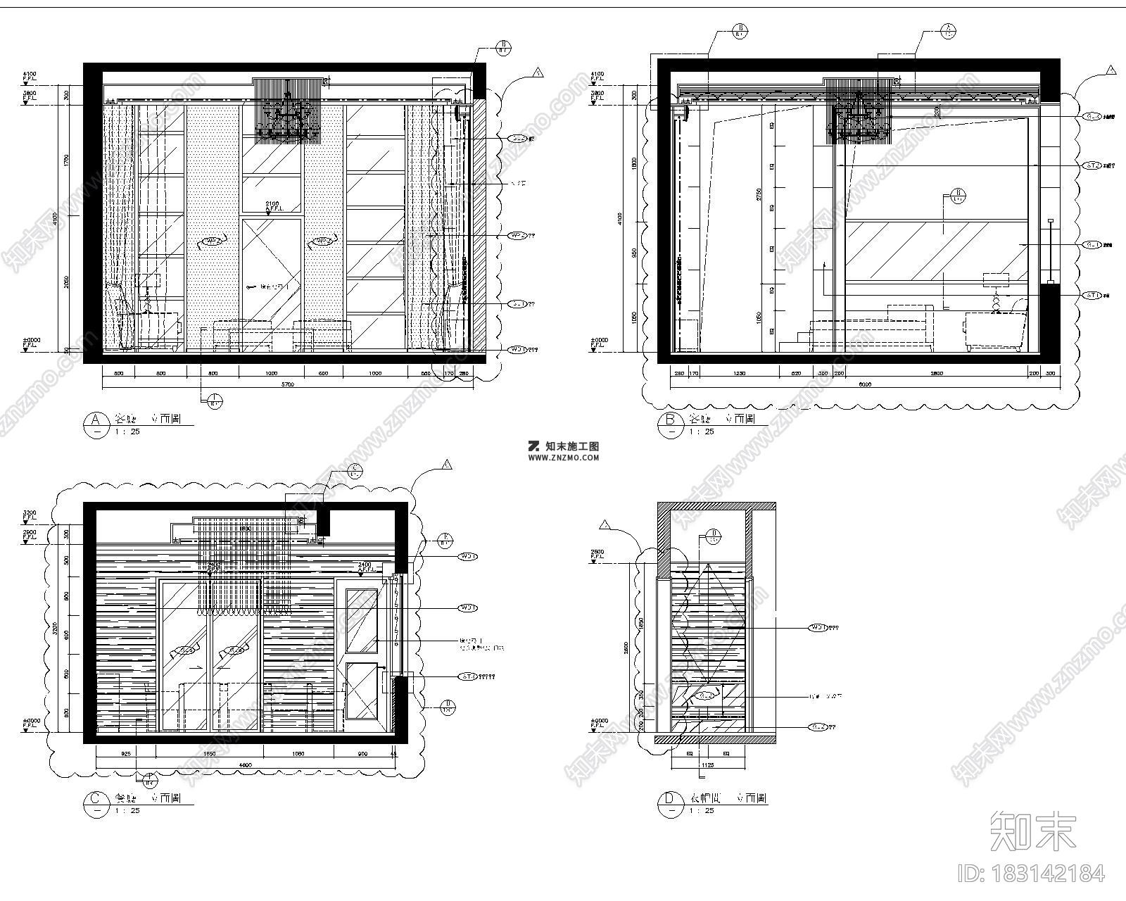 样板别墅大宅CAD施工图下载、别墅大宅CAD施工图下载cad施工图下载【ID:183142184】