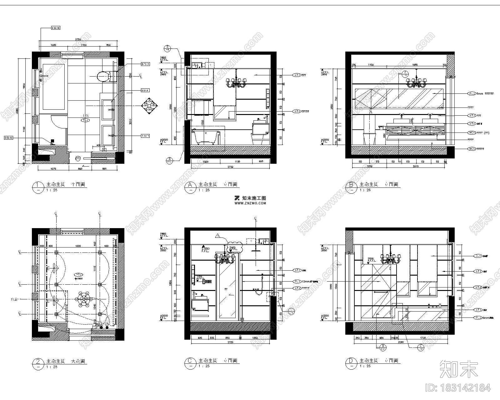 样板别墅大宅CAD施工图下载、别墅大宅CAD施工图下载cad施工图下载【ID:183142184】