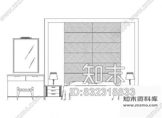 图块/节点床头墙面立面图块42cad施工图下载【ID:832318833】