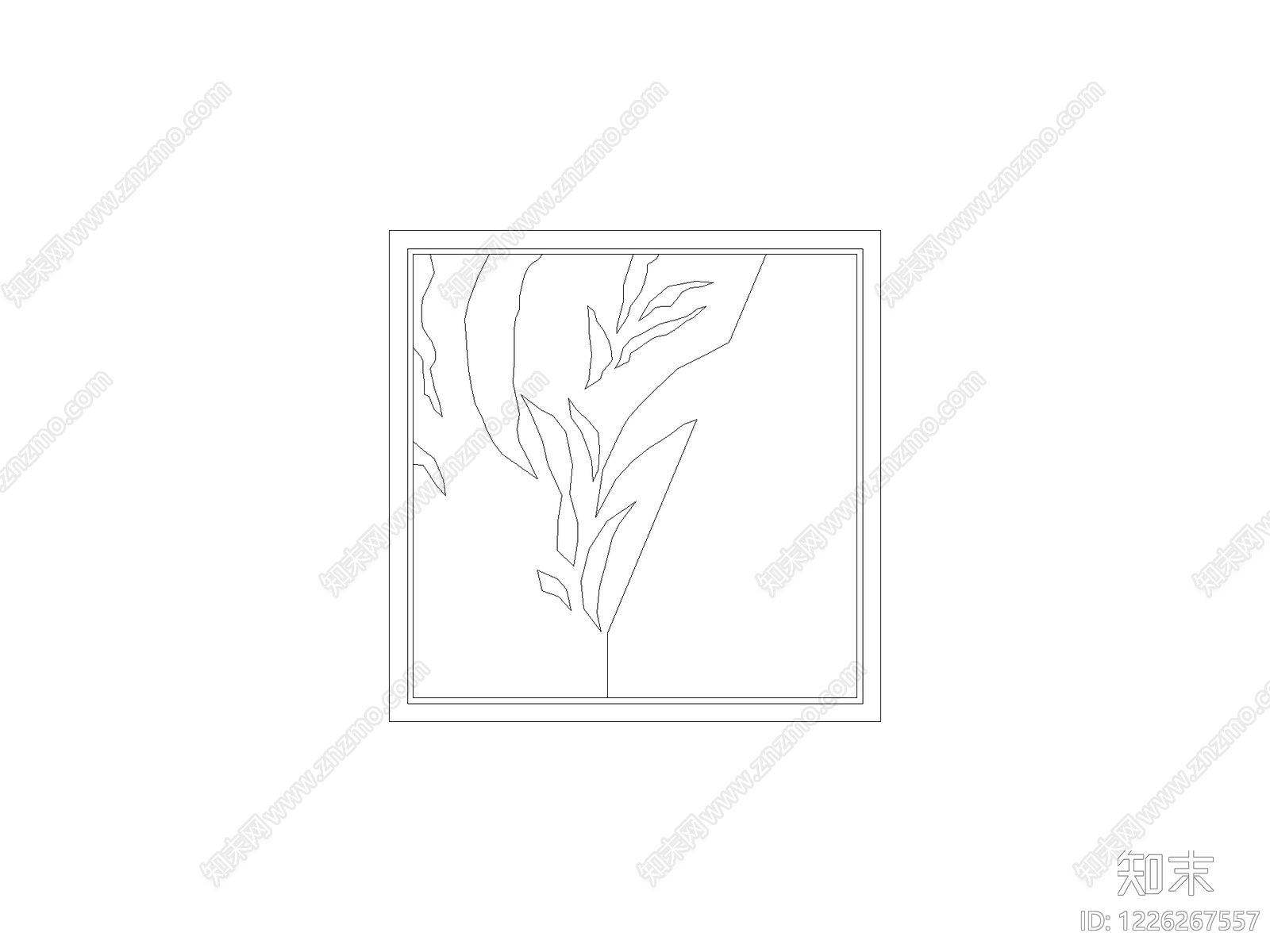 陈设类立面挂画cad施工图下载【ID:1226267557】