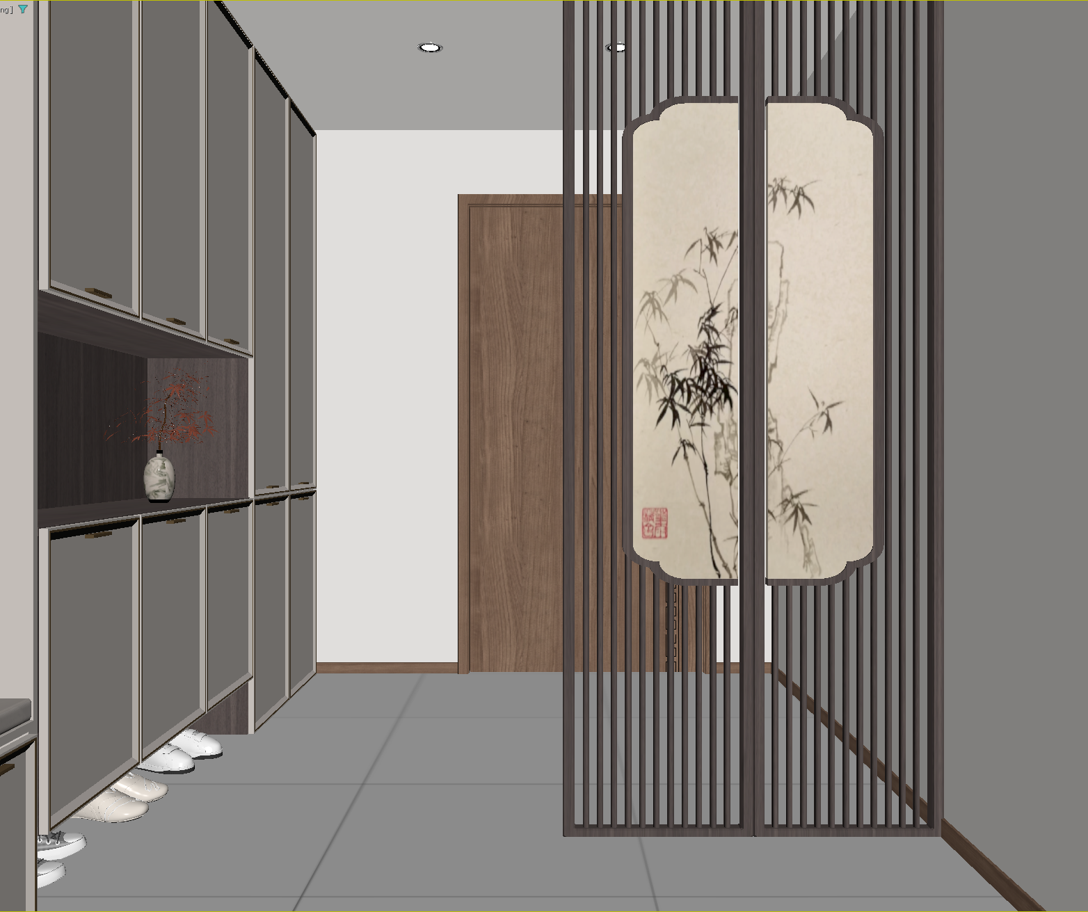 新中式玄关3D模型下载【ID:1215125373】