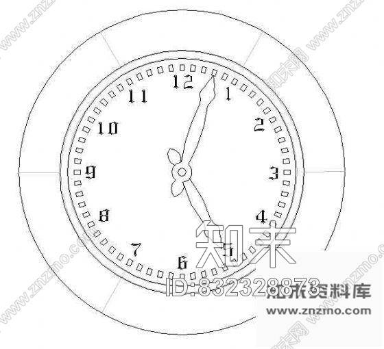 图块/节点台钟cad施工图下载【ID:832328873】