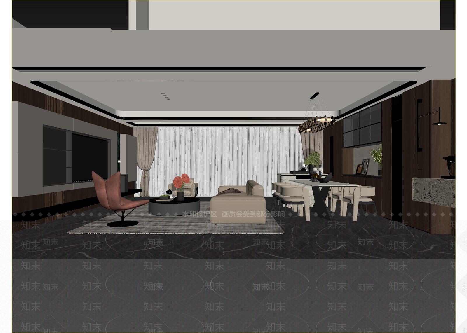 意式客餐厅3D模型下载【ID:1215182480】