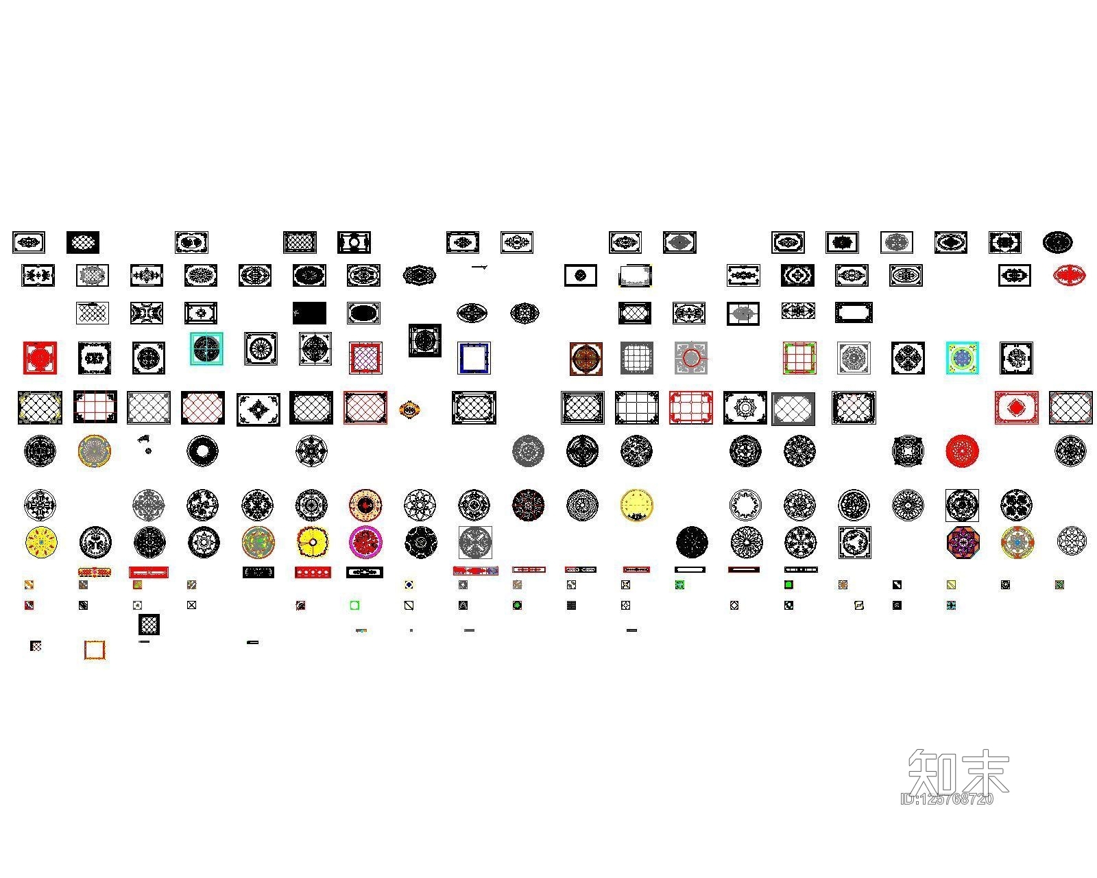 高端水刀拼花CAD图施工图下载【ID:125768720】