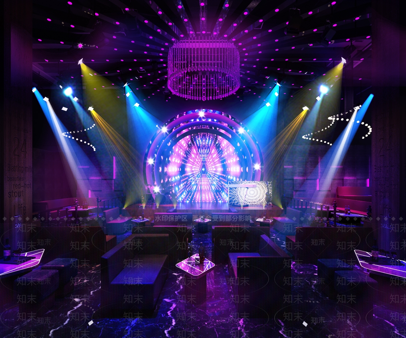 现代酒吧舞台3D模型下载【ID:434035436】