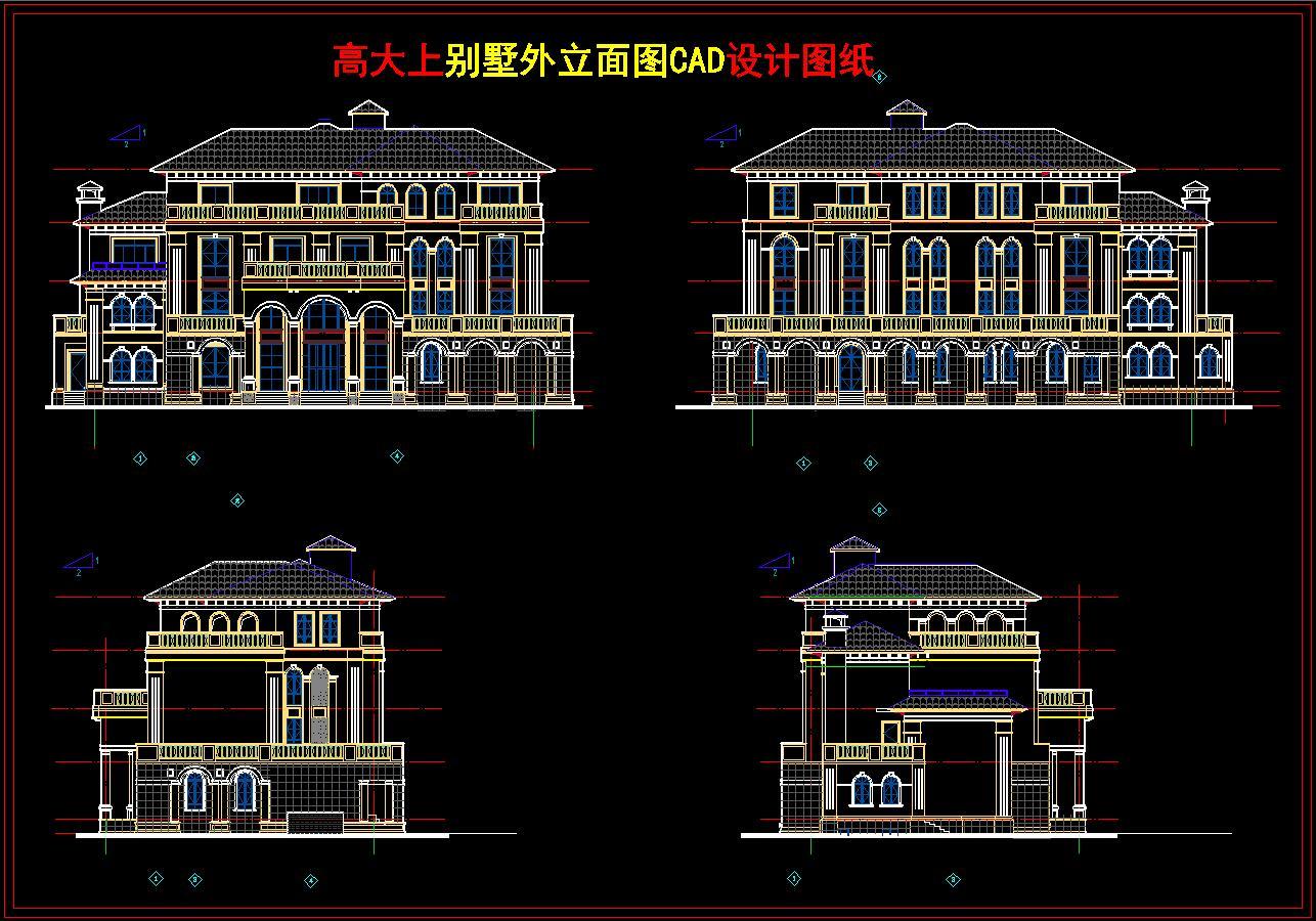 别墅外立面图施工图下载【ID:228367147】