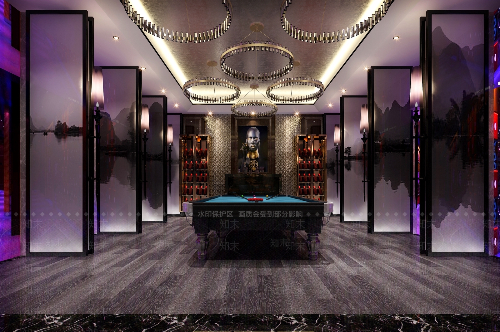 现代台球室3D模型下载【ID:934487804】