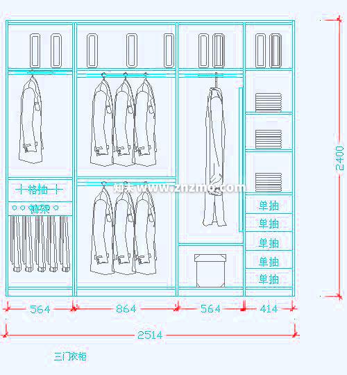 衣柜cad施工图下载【ID:176022133】