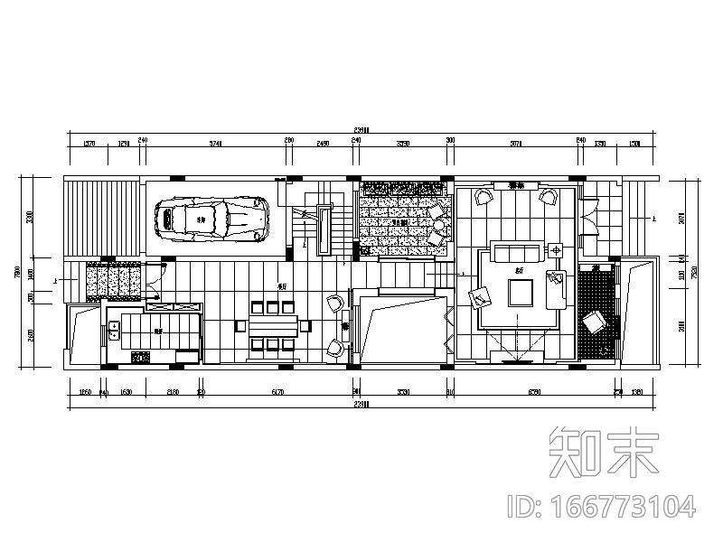 现代中式风格别墅设计CAD施工图（含效果图）cad施工图下载【ID:166773104】