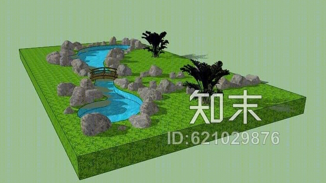 石桥小溪SU模型下载【ID:621029876】