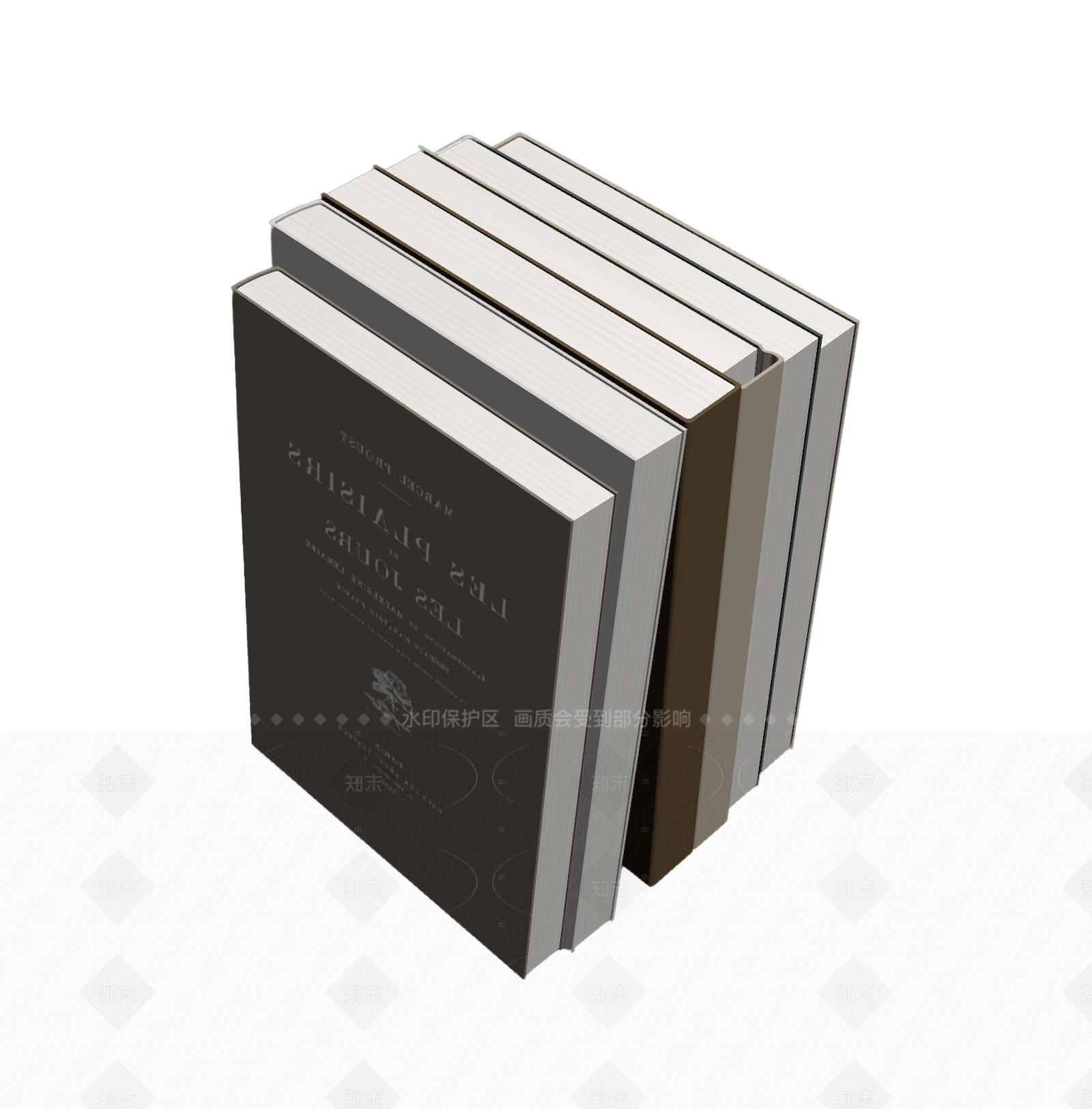 书架上的书籍组合3D模型下载【ID:1206190975】
