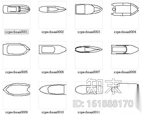 CAD船平面图块cad施工图下载【ID:161888170】
