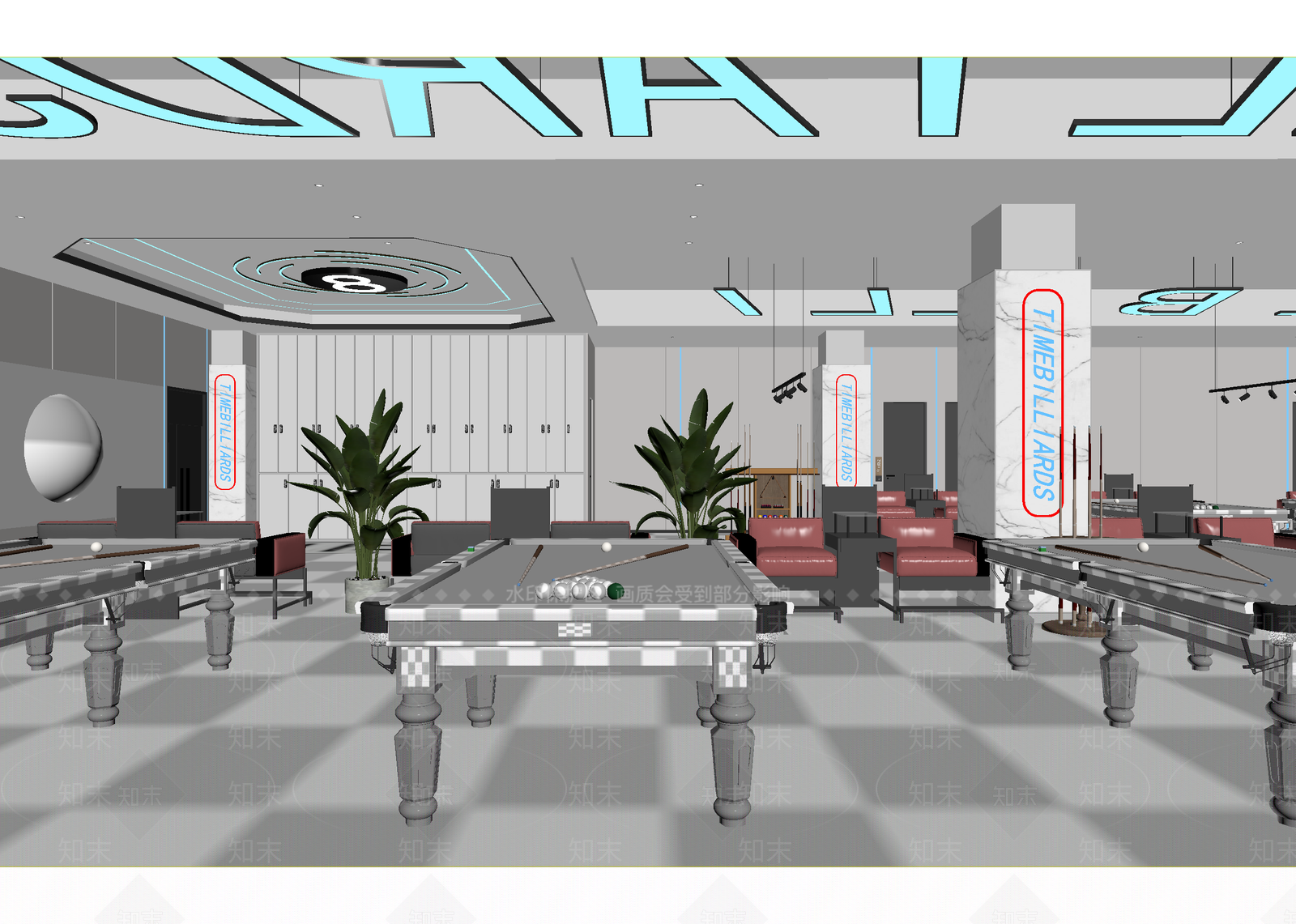 现代台球室3D模型下载【ID:1214708892】