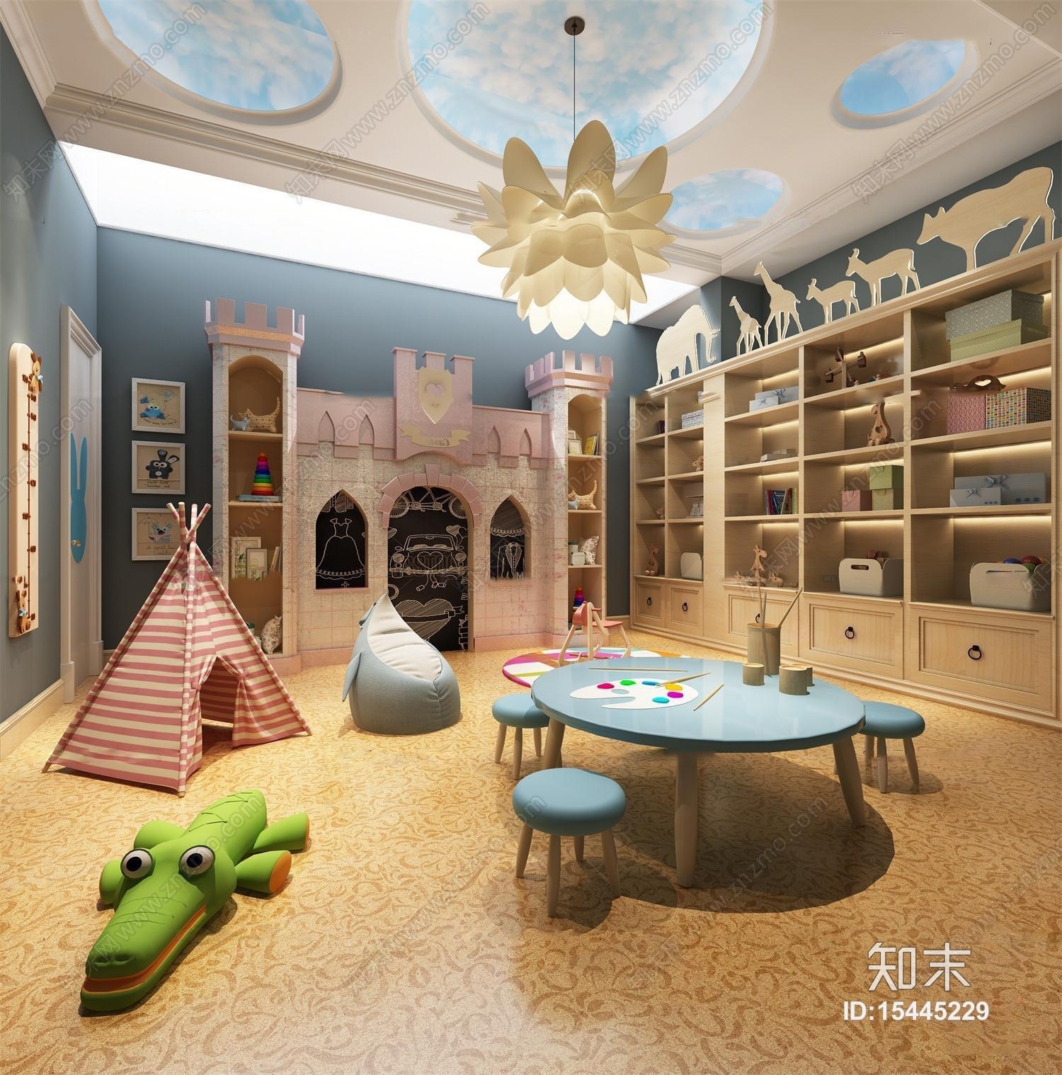 现代儿童活动室3D模型下载【ID:15445229】