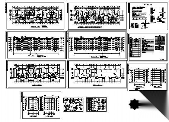 某六层住宅建筑设计图纸cad施工图下载【ID:149852155】