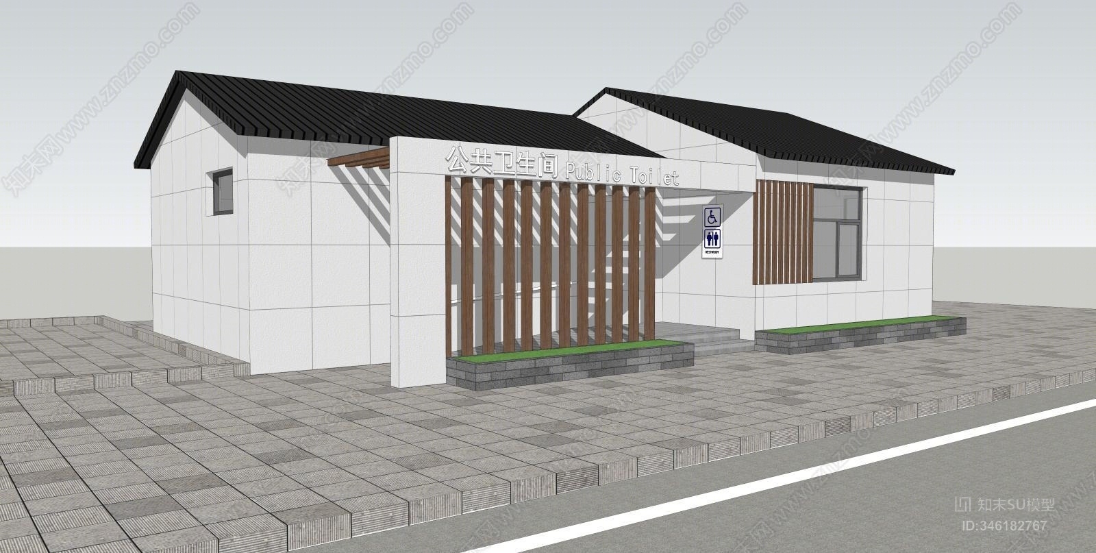 新中式小公建SU模型草图