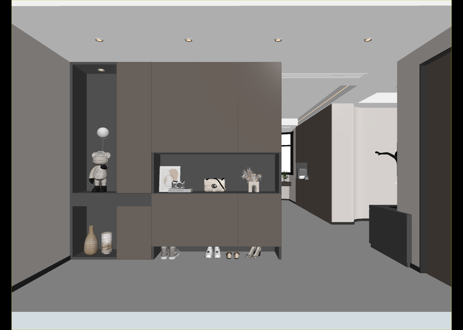现代玄关3D模型下载【ID:1214621616】