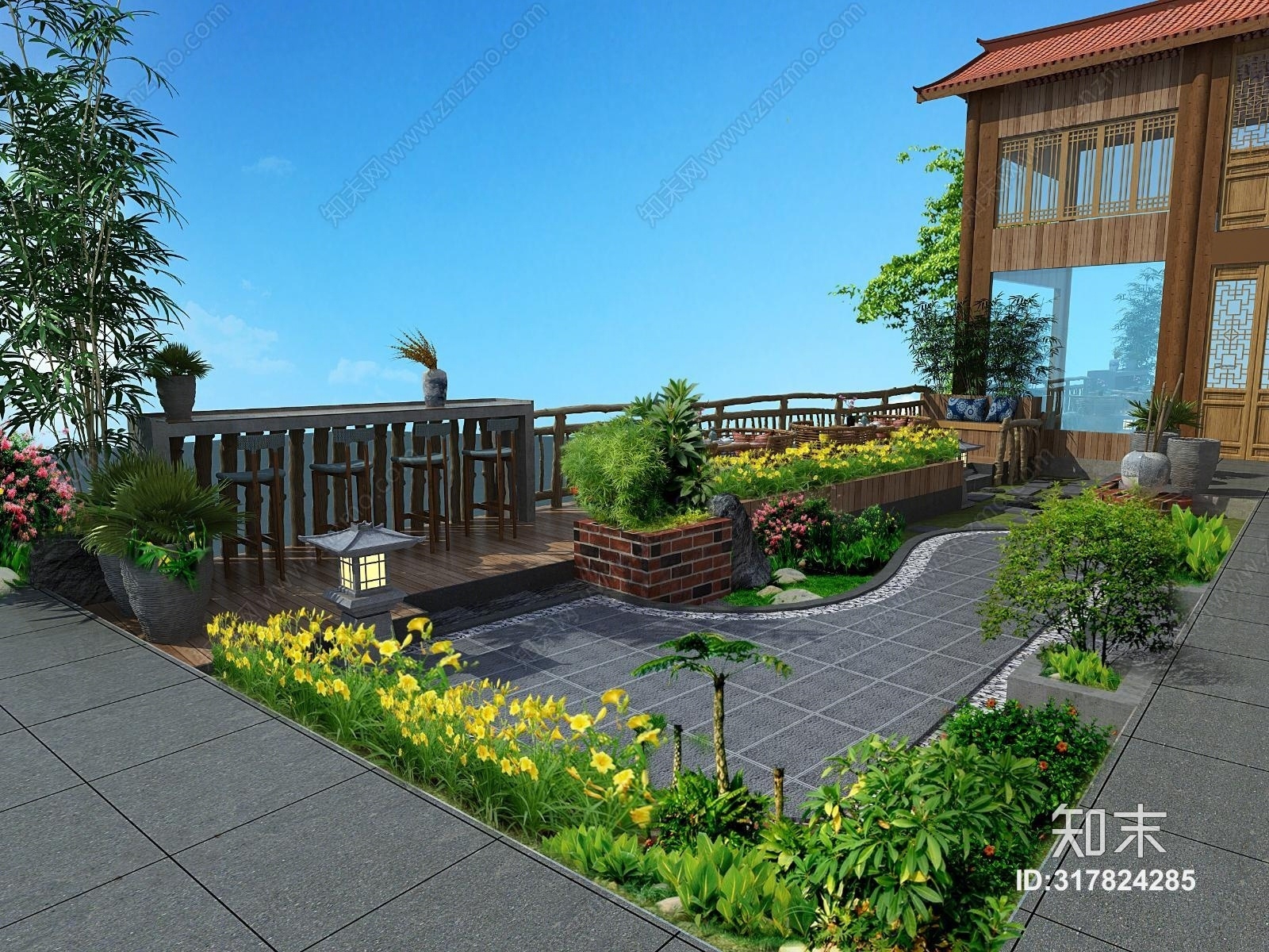 客栈内院观景台3D模型下载【ID:317824285】