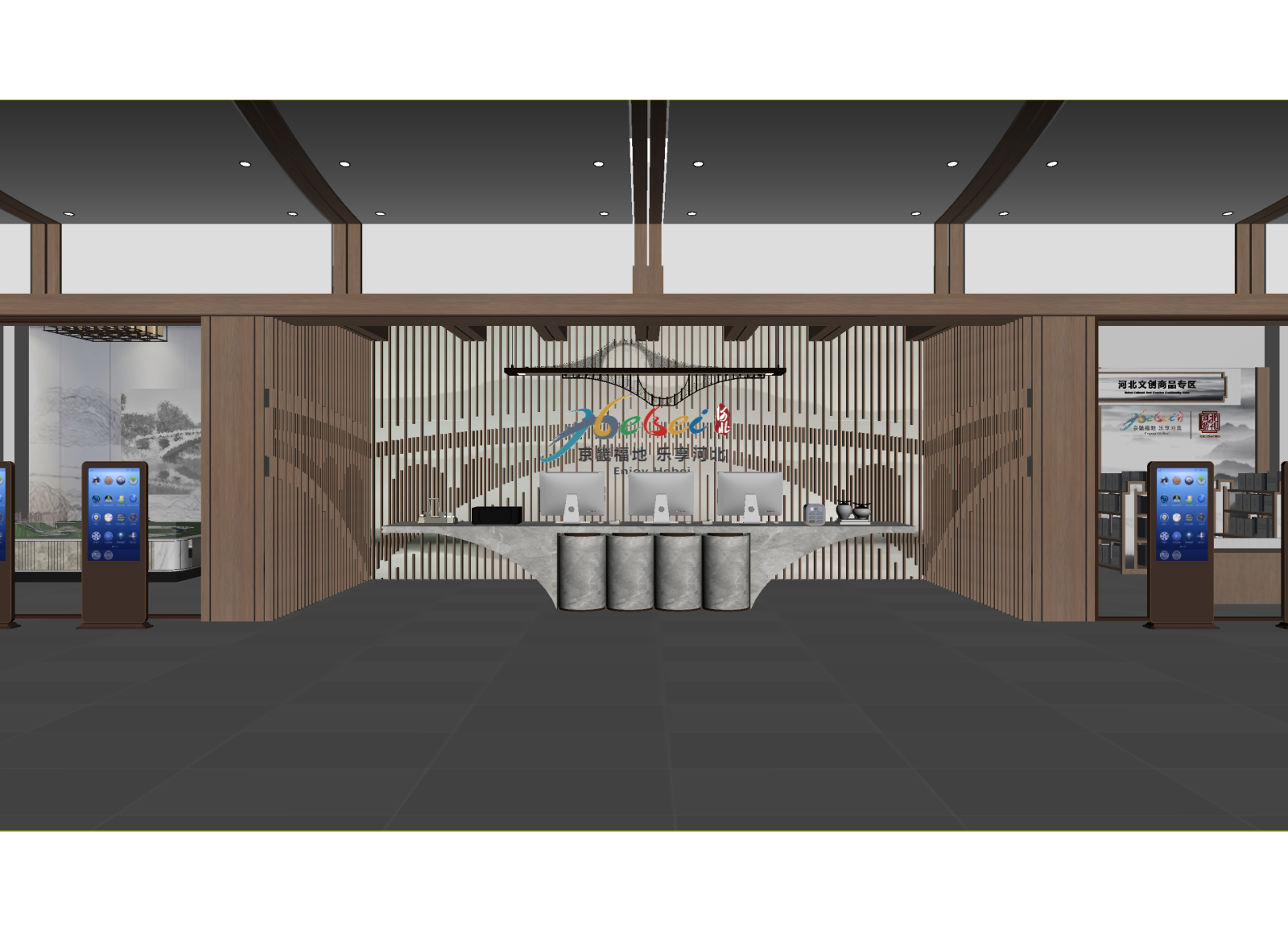 新中式售楼处3D模型下载【ID:1214258205】