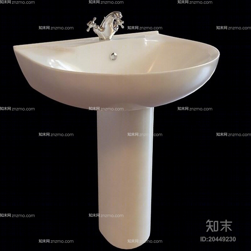 白色洗面盆3D模型下载【ID:20449230】