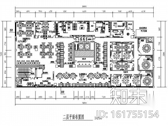 [西安]现代清新风格品牌连锁火锅店设计装修施工图cad施工图下载【ID:161755154】