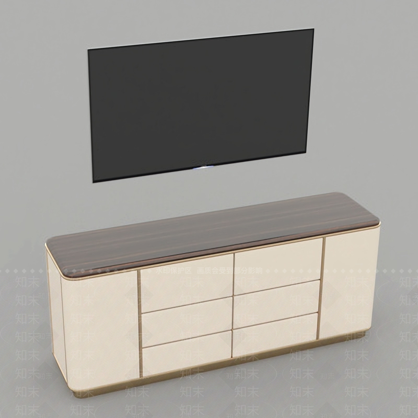现代电视柜免费3D模型下载【ID:1123745174】