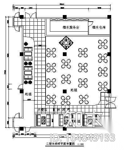 一休闲吧装修施工图cad施工图下载【ID:164849133】