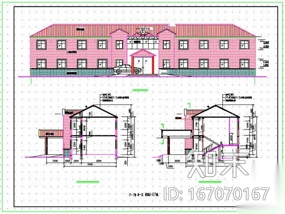 某两层砖混结构坡屋顶办公楼结构施工图cad施工图下载【ID:167070167】