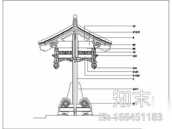 某垂花大门CAD方案图施工图下载【ID:166451183】