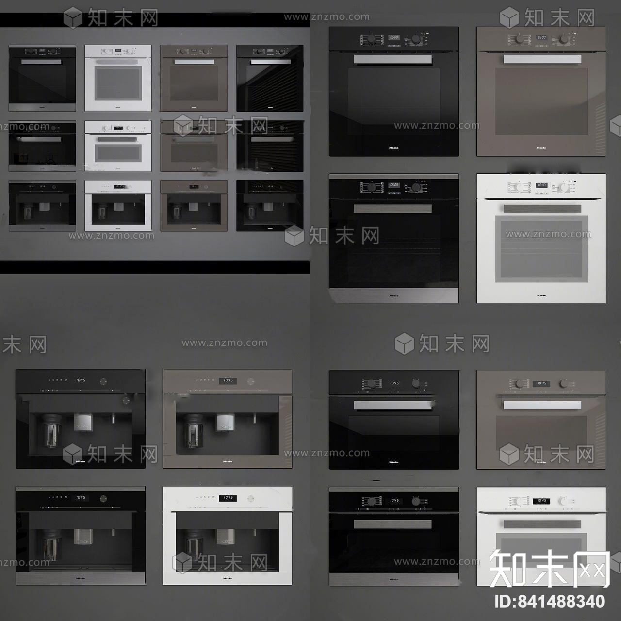 现代嵌入式烤箱微波炉3D模型下载【ID:841488340】