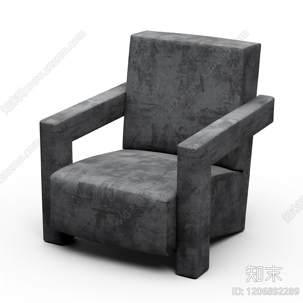 灰色纹理扶手椅3D模型下载【ID:1206892289】
