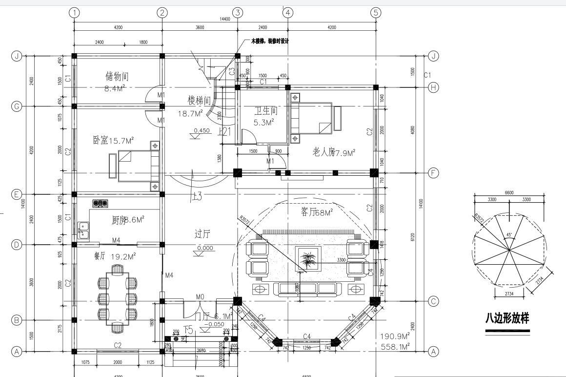 [广东]富源大河私人别墅设计施工图cad施工图下载【ID:149891143】