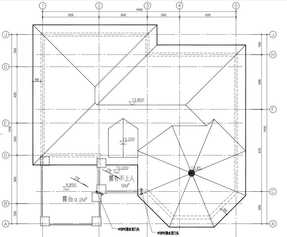 [广东]富源大河私人别墅设计施工图cad施工图下载【ID:149891143】