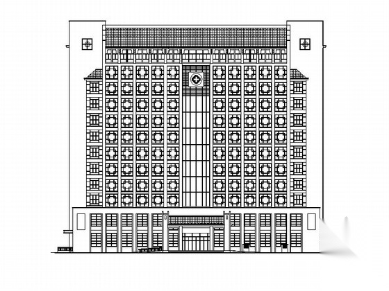 [河南]十二层徽派风格中医院建筑施工图（含效果图）施工图下载【ID:166709112】