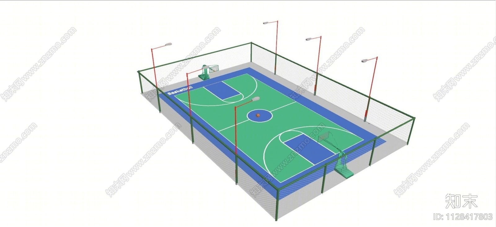现代篮球场体育场SU模型下载【ID:1128417803】