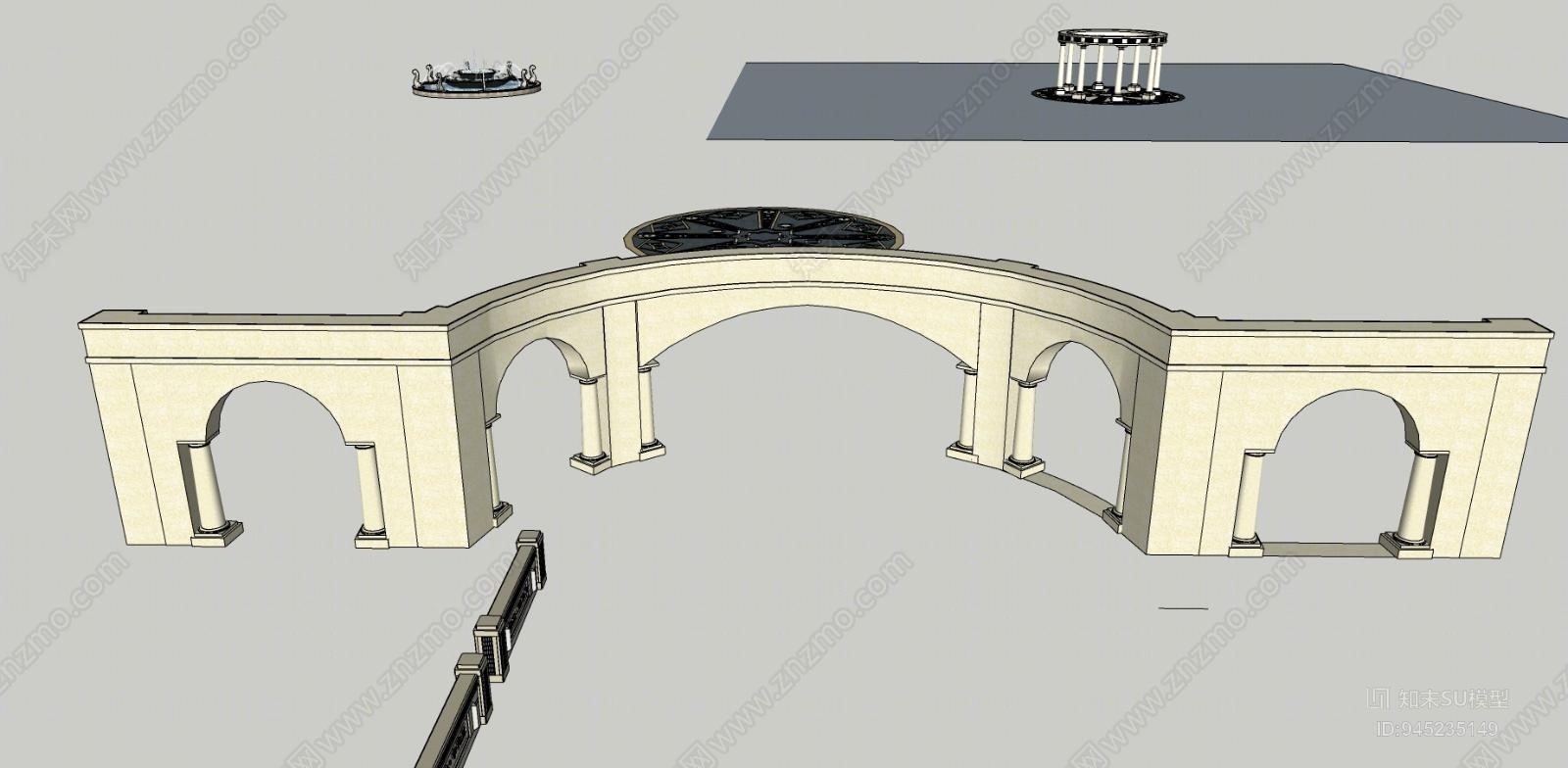 欧式别墅大门SU模型下载【ID:945235149】