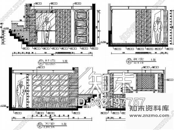 图块/节点红酒会所书吧立面图cad施工图下载【ID:832197757】