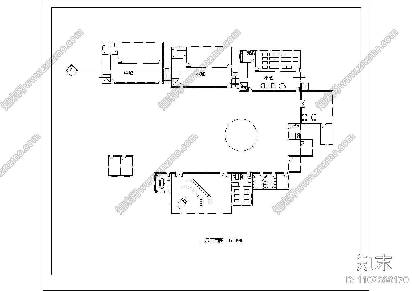 某城市公立幼儿园设计方案图纸施工图下载【ID:1102688170】