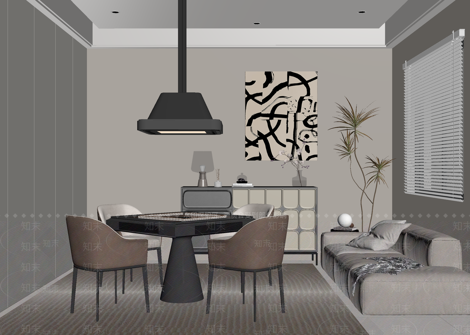 现代客餐厅3D模型下载【ID:1215131308】