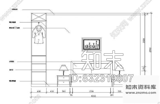 图块/节点床头墙面立面图块22施工图下载【ID:832319807】