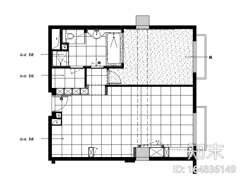 [北京]邱德光瑞士公寓室內施工图cad施工图下载【ID:164836149】