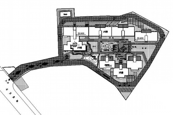 某住宅楼群周边景观施工图施工图下载【ID:161100140】