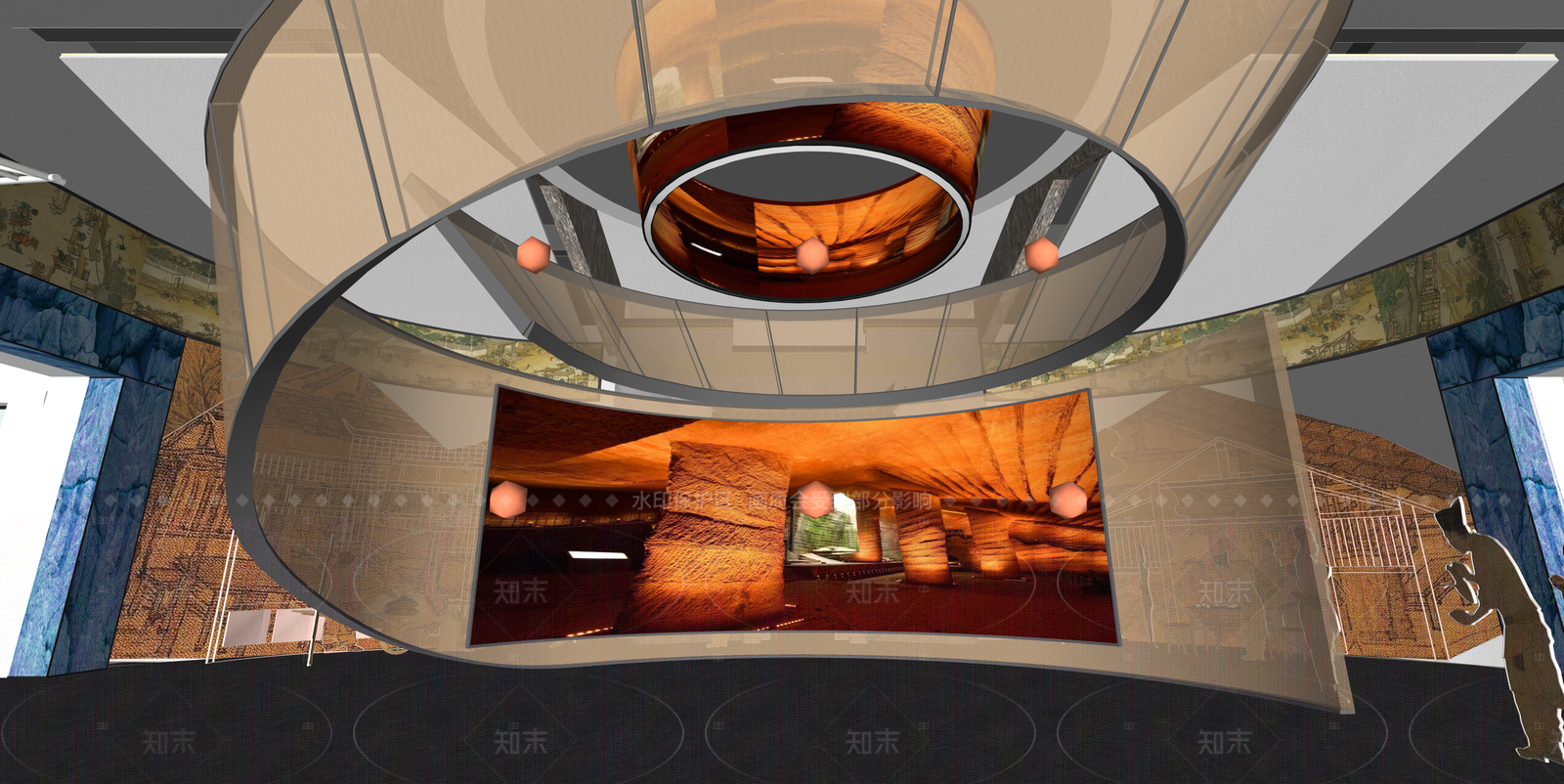 现代非遗展厅SU模型下载【ID:1215927915】