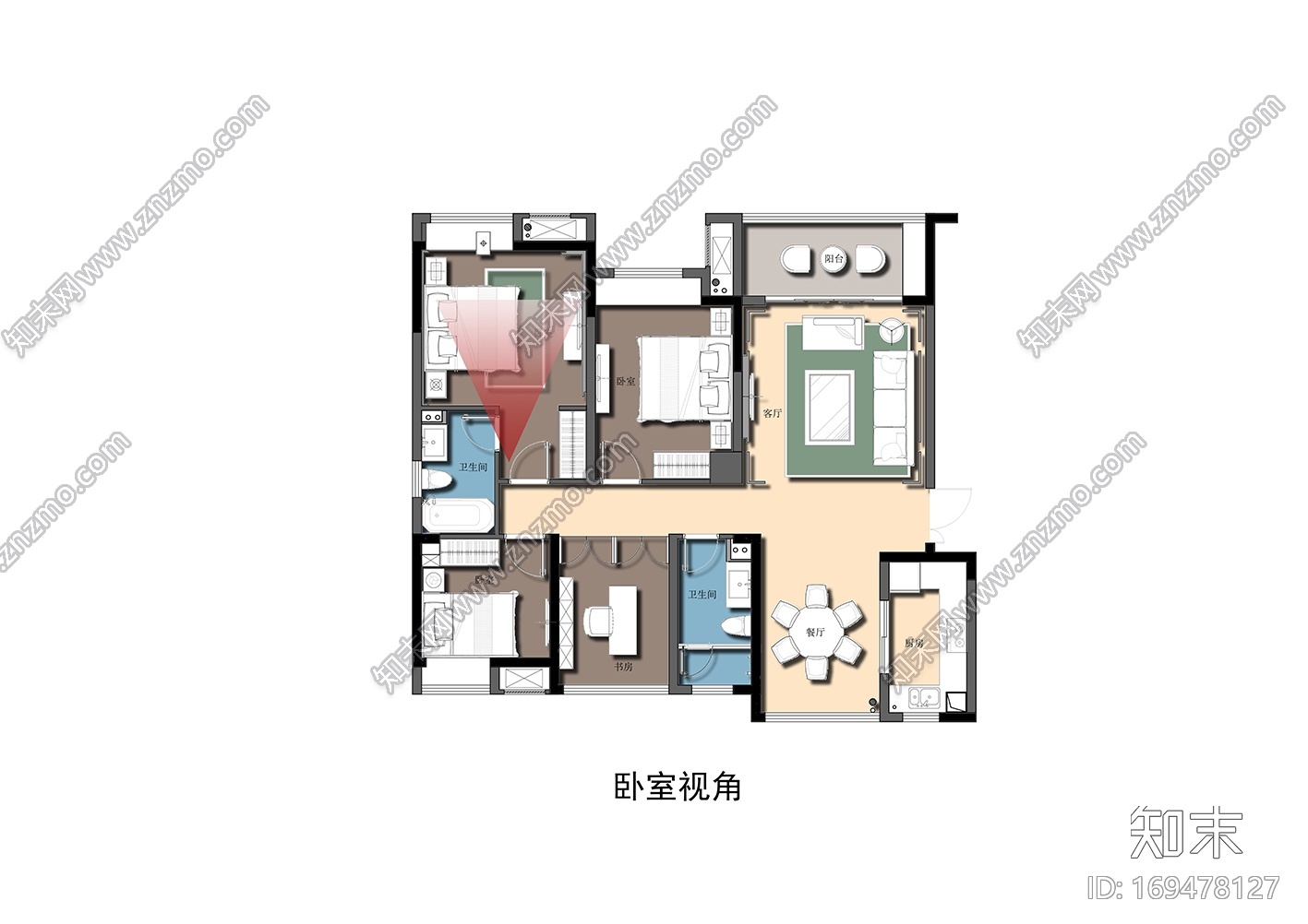 华毅首府D户型样板房|CAD施工图+效果图|施工图下载【ID:169478127】