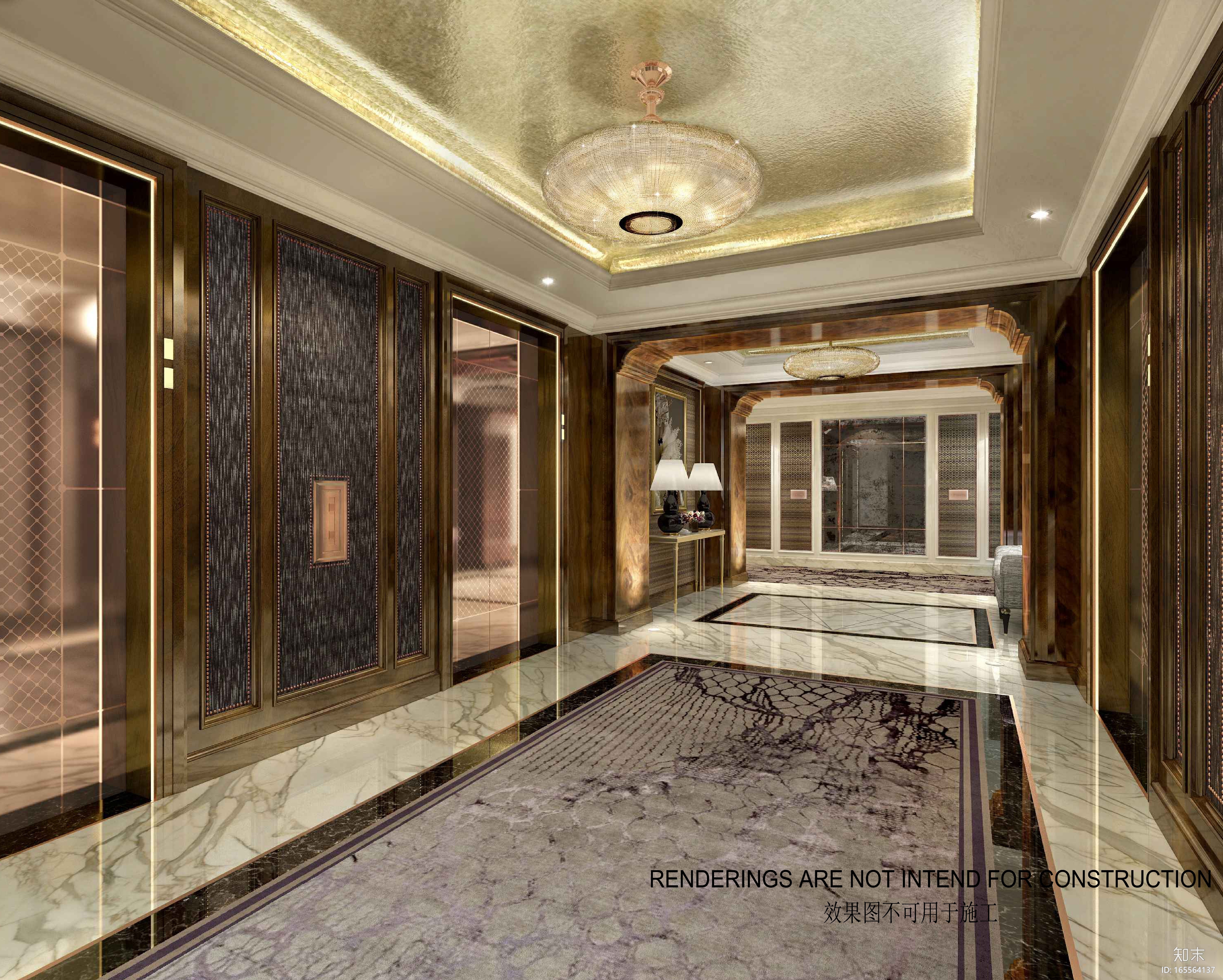 [哈尔滨]丽思卡尔顿酒店电梯厅&客房施工图cad施工图下载【ID:165564137】