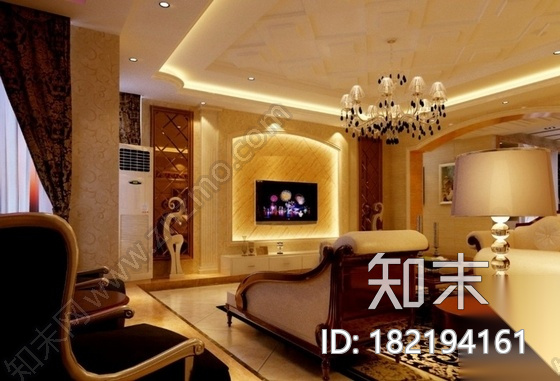 [福建]新古典风格双层洋房装修设计图（含效果）cad施工图下载【ID:182194161】
